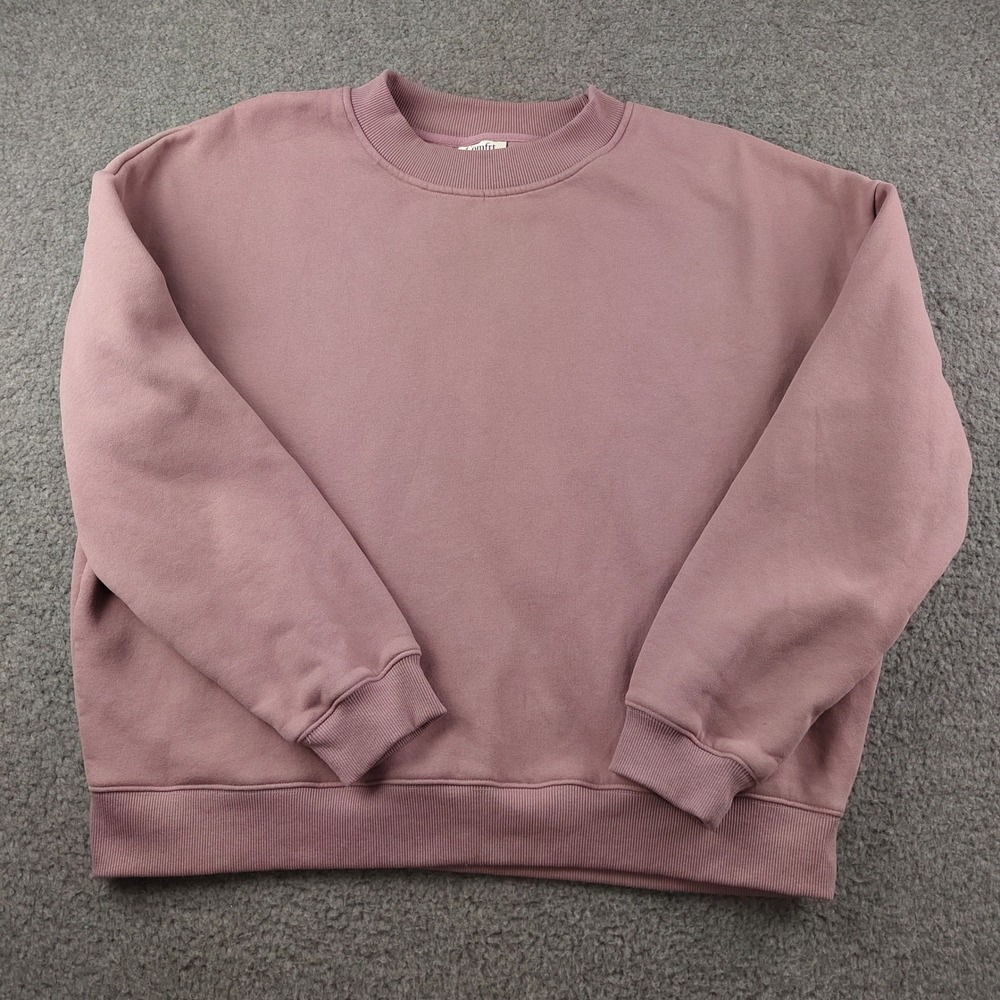 Comfrt Sweatshirt Sz Large Crewneck Mauve Pink Fleece Pullover Oversized EUC